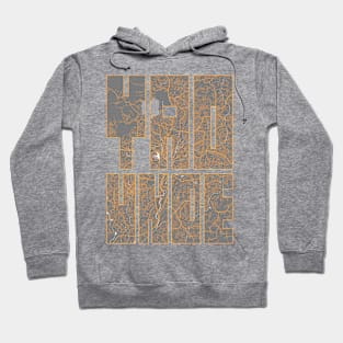 Yaounde, Cameroon City Map Typography - Bauhaus Hoodie